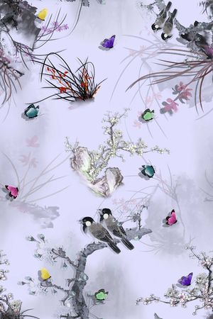 花卉印花华亿平台图片