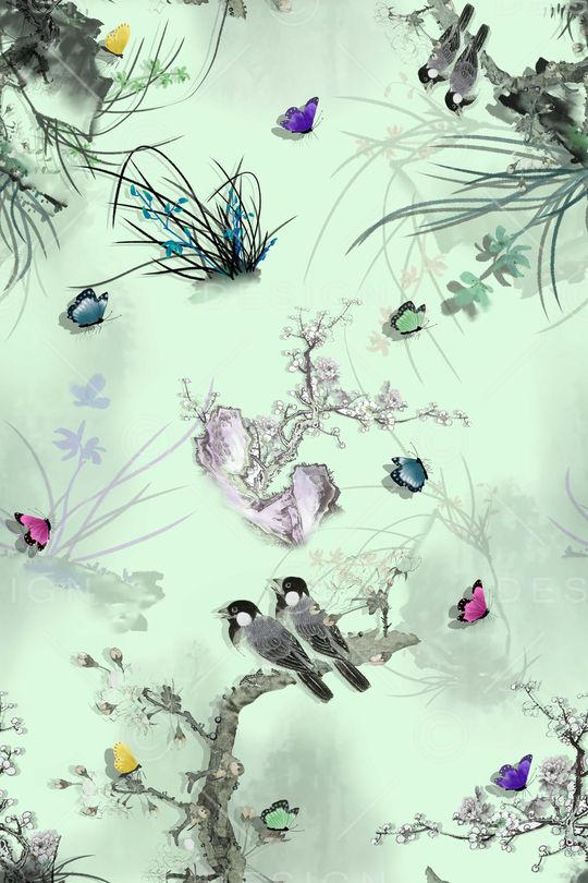 花卉印花华亿平台图片