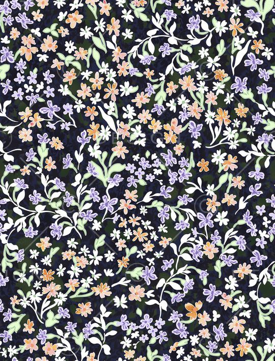 水彩花卉印花华亿平台图片