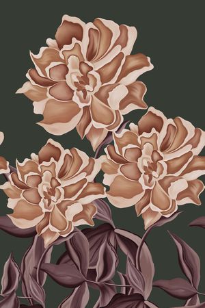 中国风定位花印花华亿平台图片