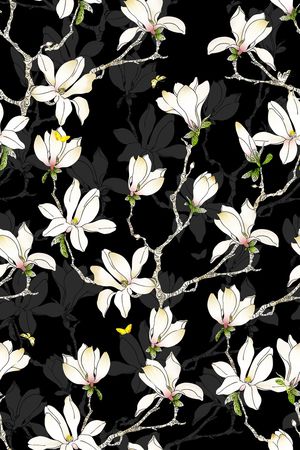 玉兰花印花华亿平台图片