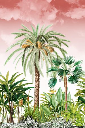 棕榈树印花华亿平台图片