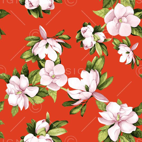 玉兰花印花华亿平台图片