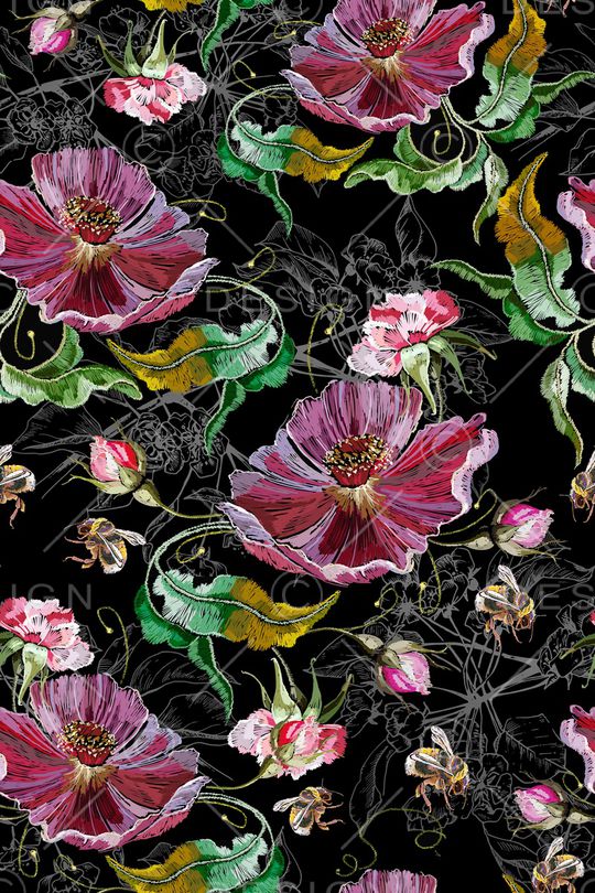 满版散花印花华亿平台图片