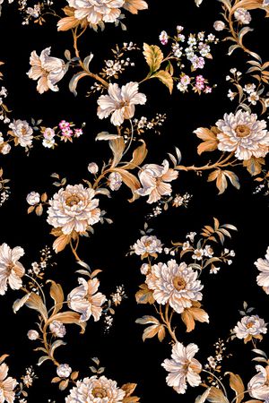 清爽底花卉印花华亿平台图片