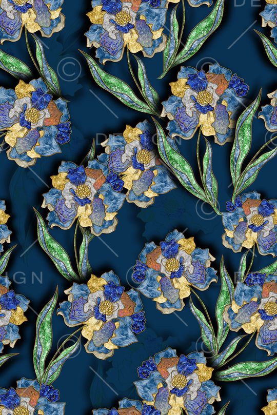 抽象花卉印花华亿平台图片