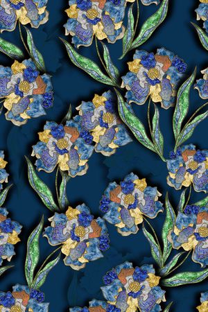 抽象花卉印花华亿平台图片