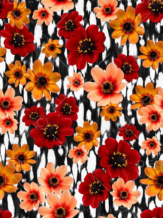 花卉印花华亿平台图片