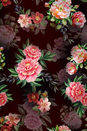 花卉印花华亿平台图片