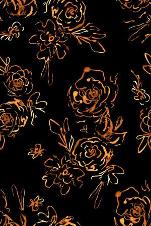 抽象花卉印花华亿平台图片