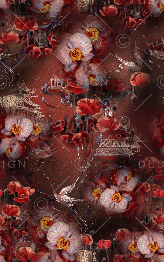 花卉印花华亿平台图片