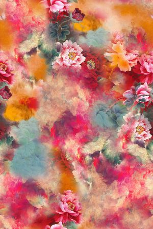 水墨风印花华亿平台图片