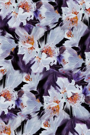 手绘花卉印花华亿平台图片