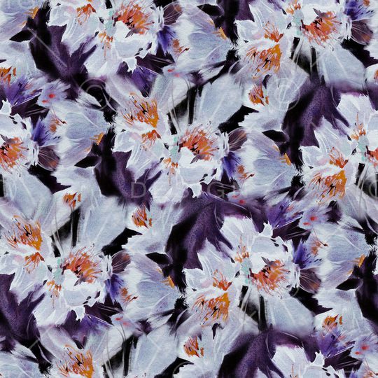 手绘花卉印花华亿平台图片