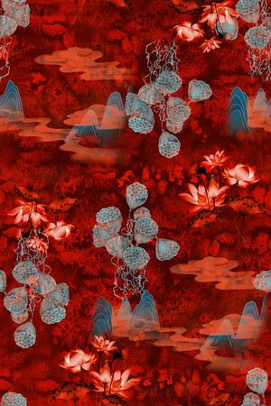 荷花印花华亿平台图片