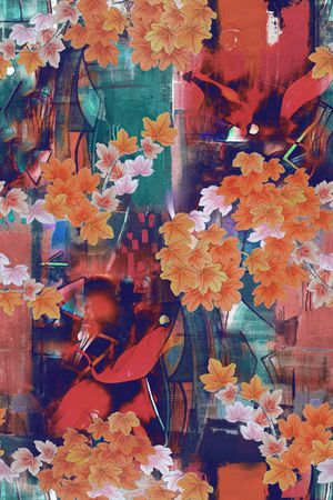 枫叶印花华亿平台图片