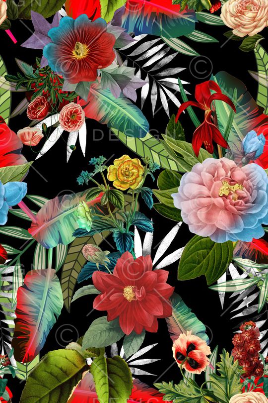 花卉印花华亿平台图片