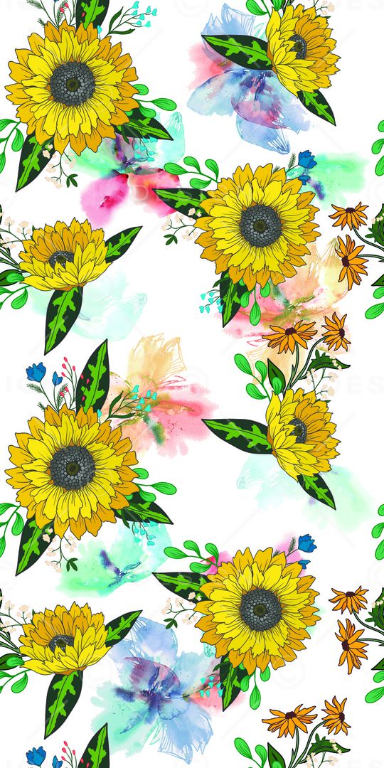 向日葵印花华亿平台图片