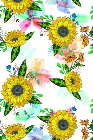 向日葵印花华亿平台图片