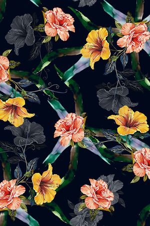 连衣裙印花华亿平台图片