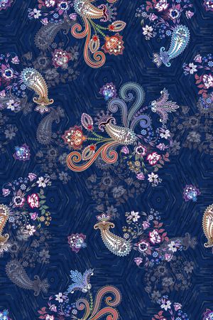 佩斯利印花华亿平台图片