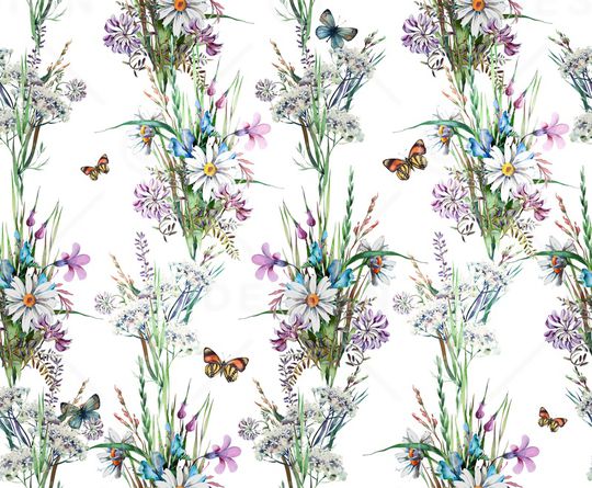 花卉蝴蝶印花华亿平台图片