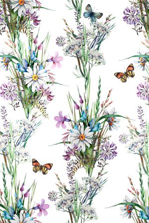 花卉蝴蝶印花华亿平台图片