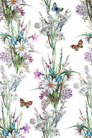 花卉蝴蝶印花华亿平台图片