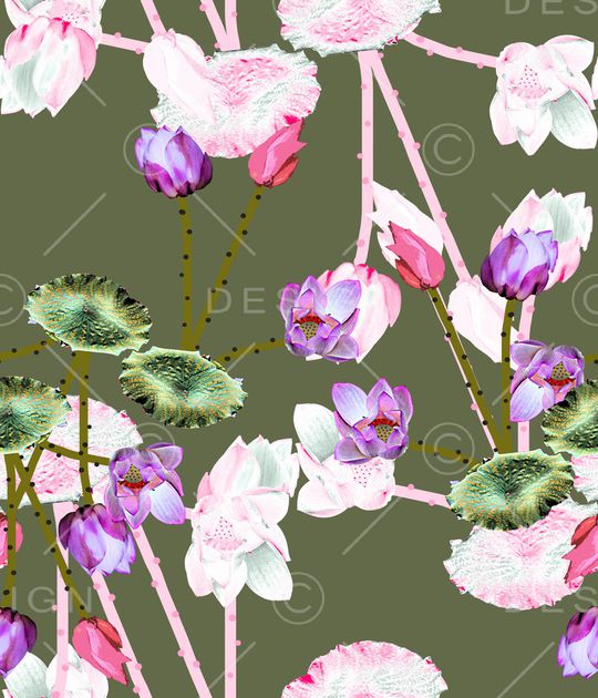 荷花印花华亿平台图片