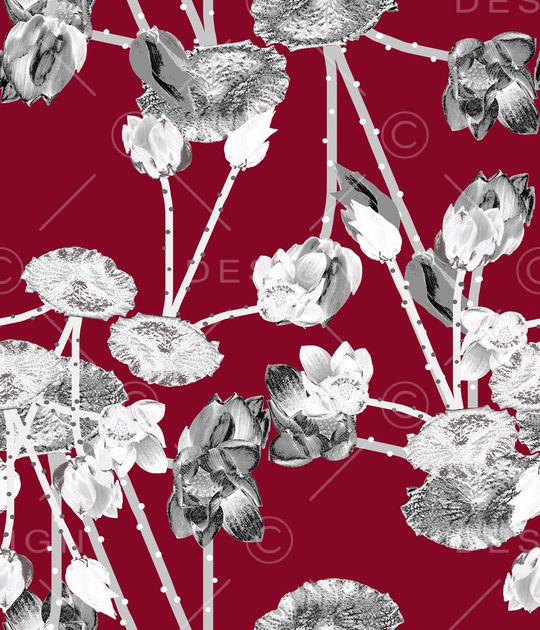 荷花印花华亿平台图片