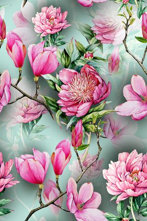 花卉印花华亿平台图片