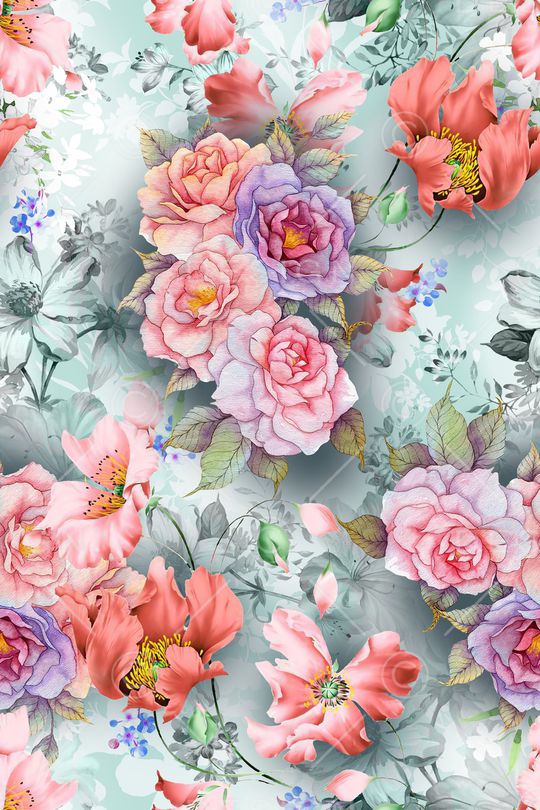 花卉印花华亿平台图片