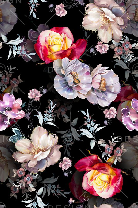 花卉印花华亿平台图片