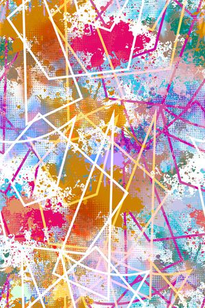 抽象男装印花华亿平台图片