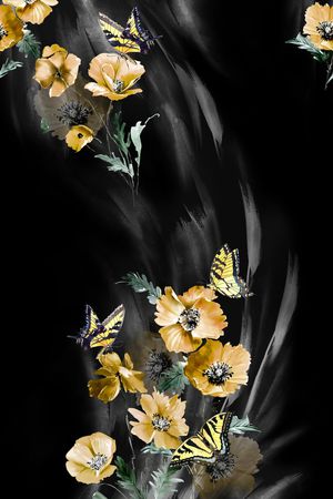 花卉印花华亿平台图片