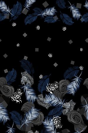 羽毛印花华亿平台图片