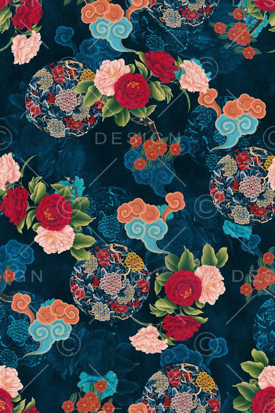 花卉印花华亿平台图片