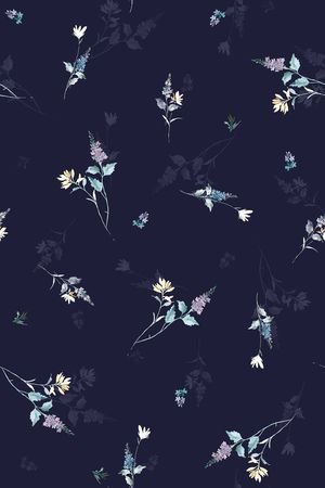 清爽底花卉印花华亿平台图片