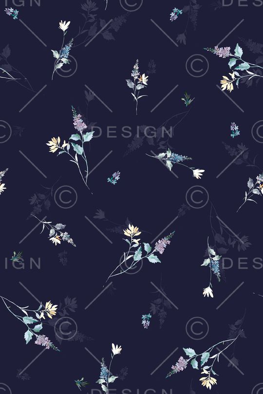 清爽底花卉印花华亿平台图片