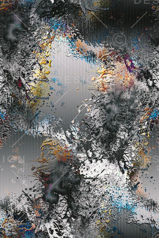 抽象男装印花华亿平台图片