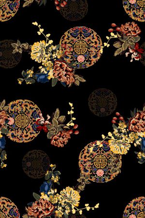 复古印花华亿平台图片