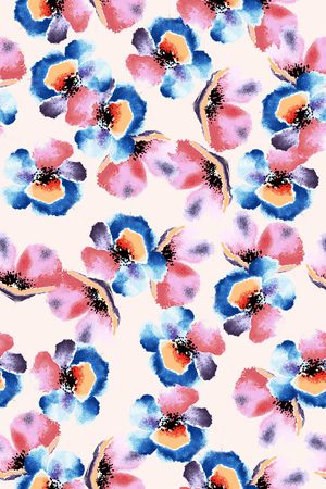 抽象花卉印花华亿平台图片