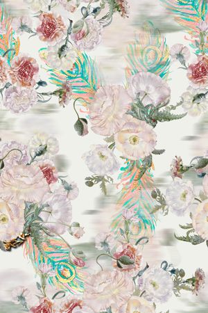 抽象花卉印花华亿平台图片