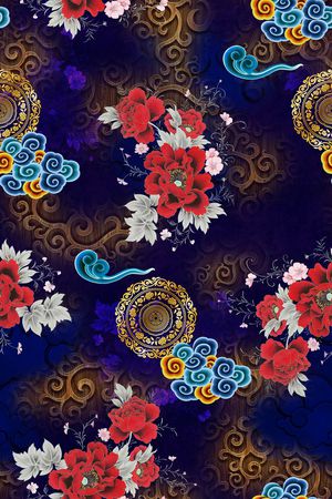 花卉印花华亿平台图片