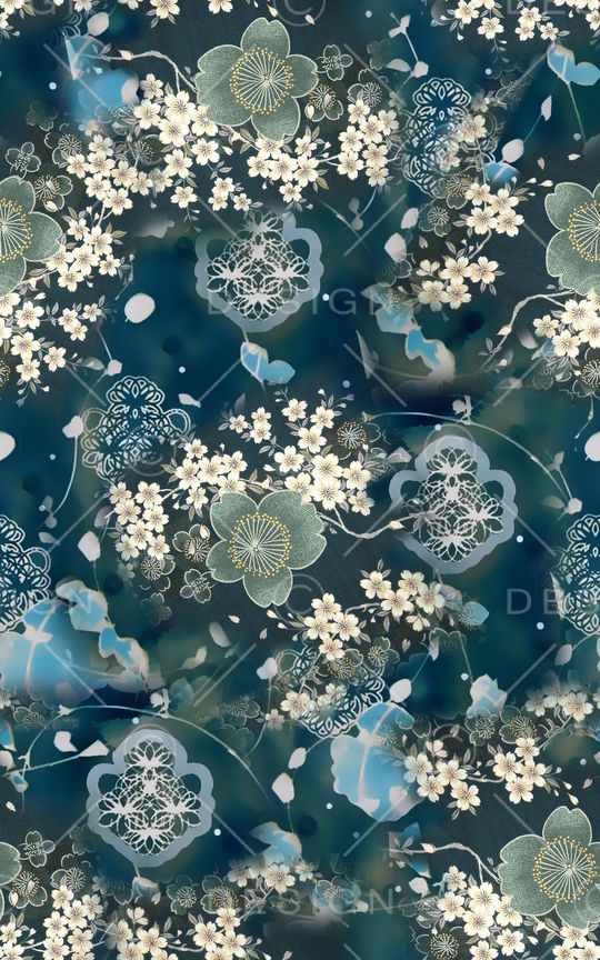 彩底花卉印花华亿平台图片