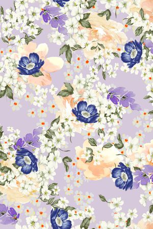 水彩花卉印花华亿平台图片