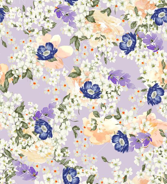 水彩花卉印花华亿平台图片