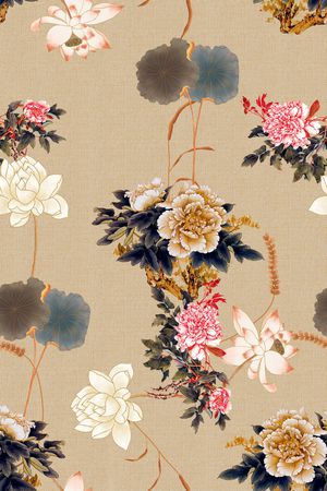 荷花印花华亿平台图片