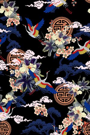 仙鹤印花华亿平台图片