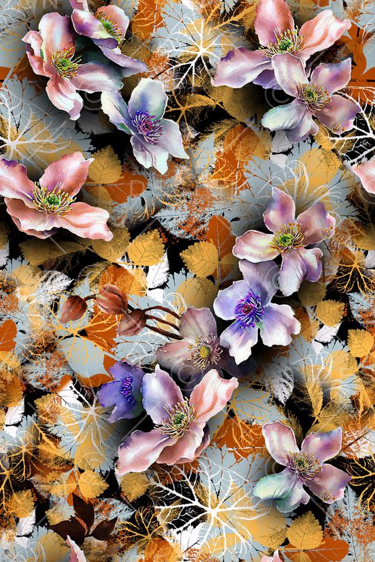 花卉印花华亿平台图片